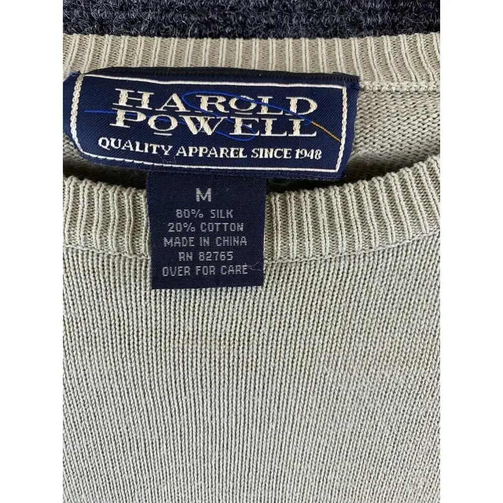 VTG Harold Powell Men’s Sweater 80% Silk 20% Cotton Lightweight Size Medium